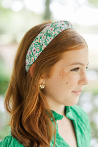 Girls: Lots To Learn Green Floral Headband