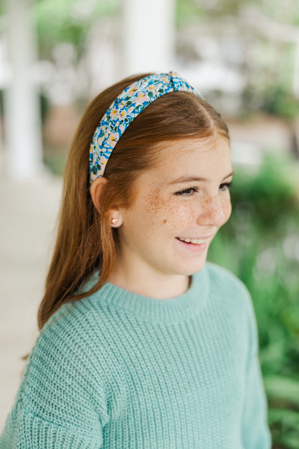 Girls: Lots To Learn Blue Ditsy Floral Headband