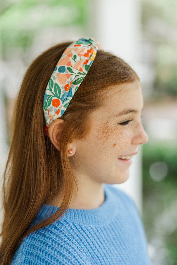 Girls: Lots To Learn Orange Floral Headband