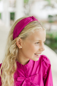 Girls: Lots To Learn Solid Magenta Headband