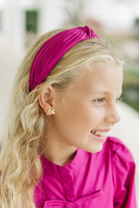 Girls: Lots To Learn Solid Magenta Headband