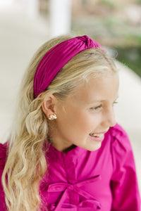 Girls: Lots To Learn Solid Magenta Headband