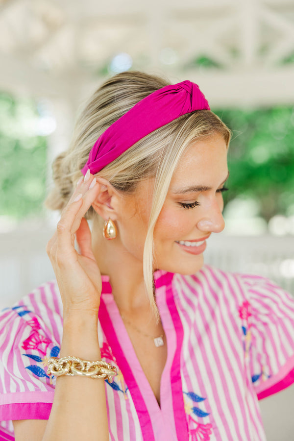 Lots To Learn Solid Magenta Headband