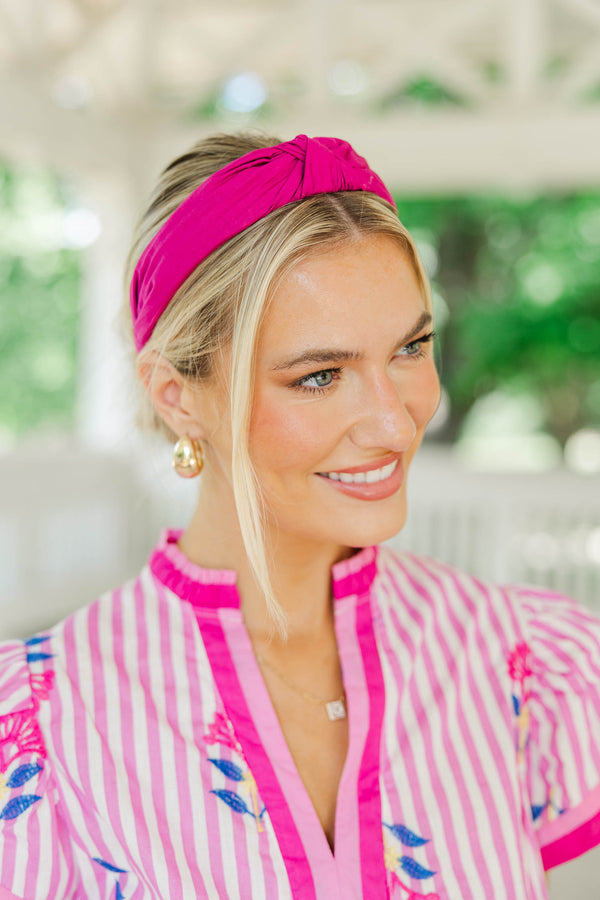 Lots To Learn Solid Magenta Headband