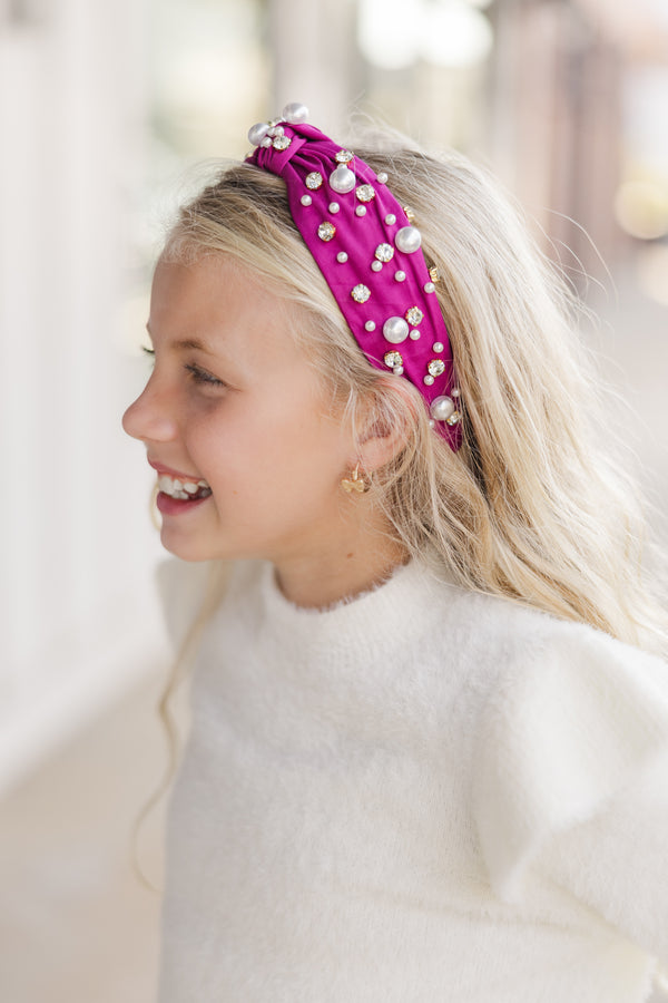 Girls: It's All Clear Magenta Embellished Headband