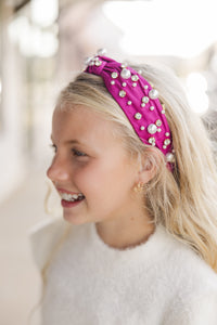 Girls: It's All Clear Magenta Embellished Headband