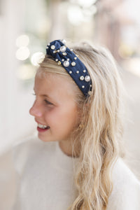 Girls: It's All Clear Navy Blue Embellished Headband