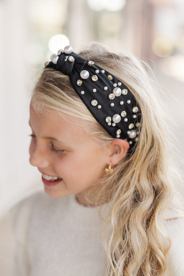 Girls: It's All Clear Black Embellished Headband