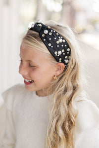 Girls: It's All Clear Black Embellished Headband