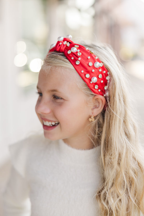 Girls: It's All Clear Red Embellished Headband