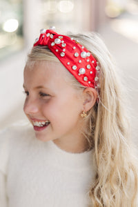 Girls: It's All Clear Red Embellished Headband