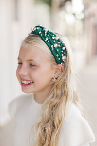 Girls: It's All Clear Emerald Green Embellished Headband