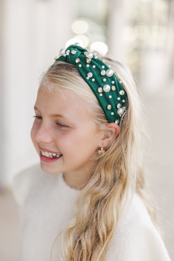 Girls: It's All Clear Emerald Green Embellished Headband