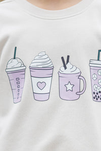 Girls: Coffee Break Bone Graphic Sweatshirt