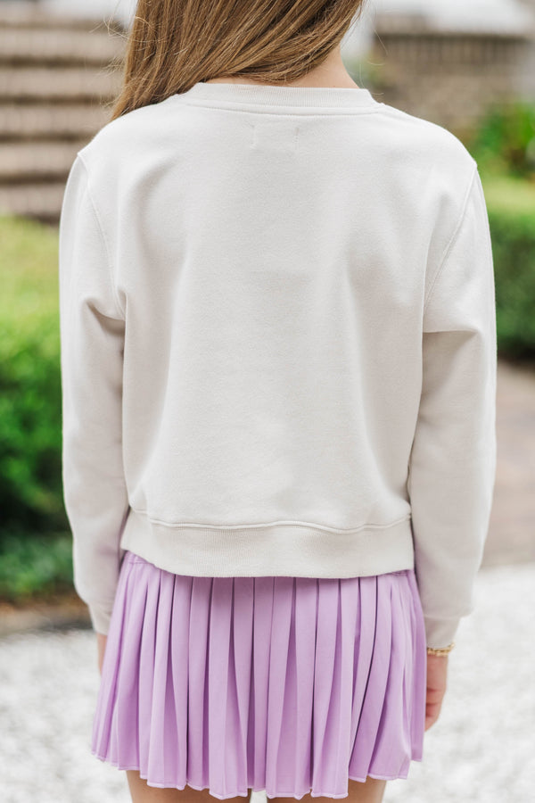 Girls: Coffee Break Bone Graphic Sweatshirt