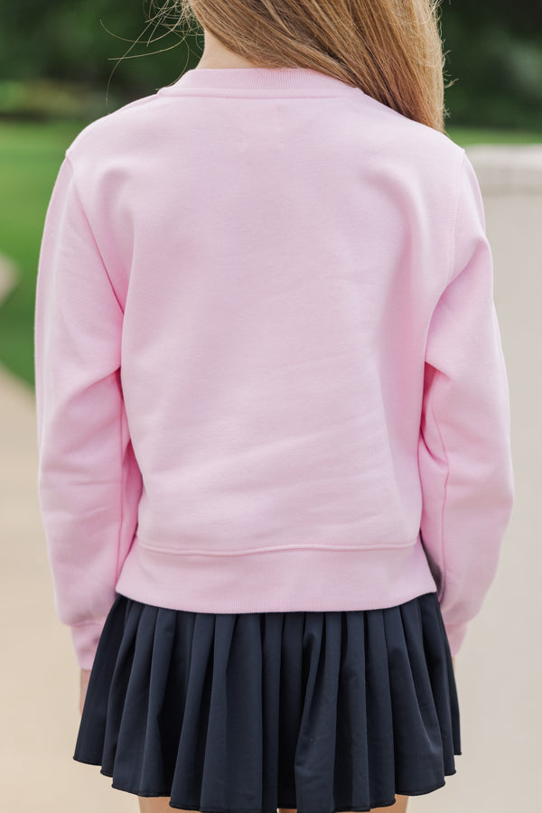 Girls: Play Ball Pink Graphic Sweatshirt