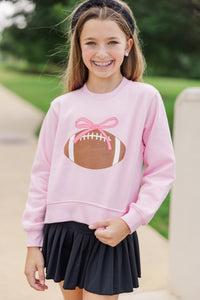 Girls: Play Ball Pink Graphic Sweatshirt