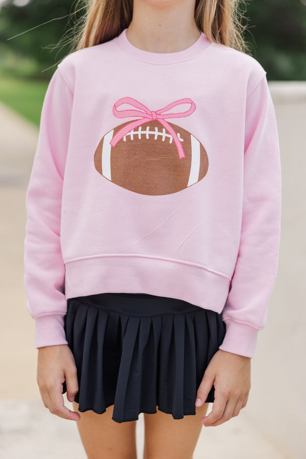 Girls: Play Ball Pink Graphic Sweatshirt