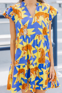 Briton Court: The Standout Yellow Tiger Dress