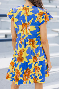 Briton Court: The Standout Yellow Tiger Dress