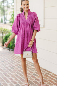 Get Back To You Magenta Purple Lace Dress