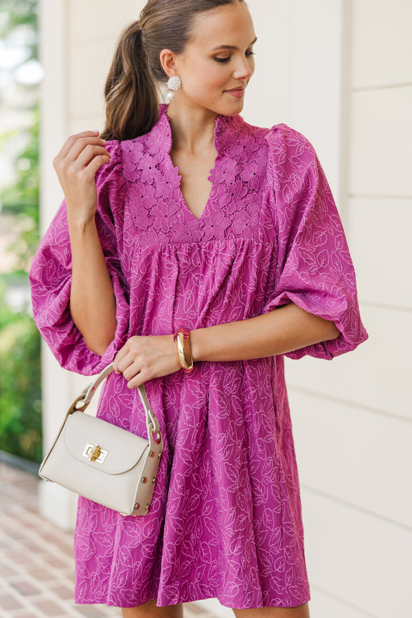 Get Back To You Magenta Purple Lace Dress