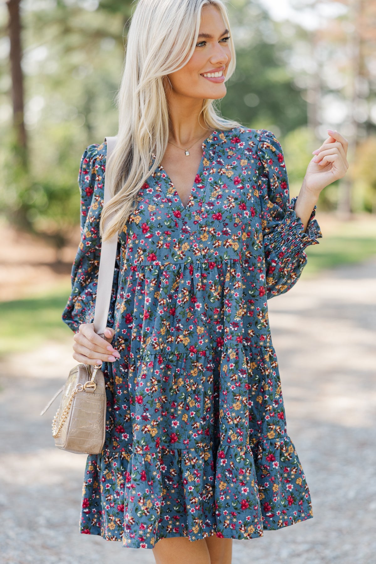 New Days Dusty Blue Ditsy Floral Dress Shop the Mint New Days Dusty Blue Ditsy Floral Dress Shop the Mint