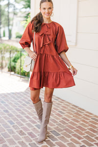 Ready To Run Rust Orange Bow Detailed Dress