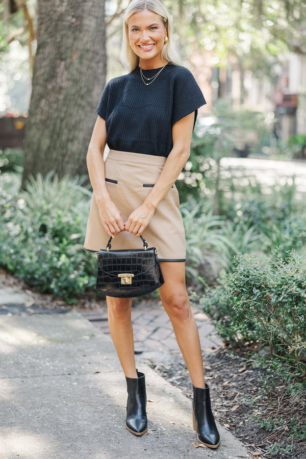 The Slouchy Black Short Sleeve Sweater