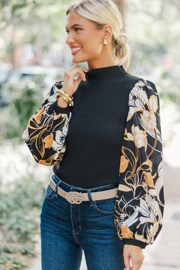 More Than Love Black Floral Blouse