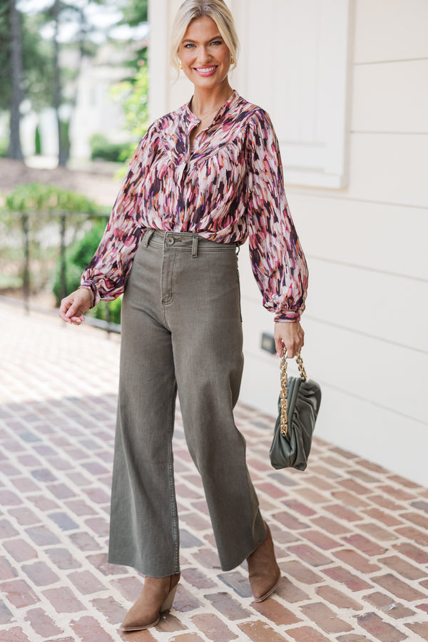 Keep It Going Pink Abstract Blouse