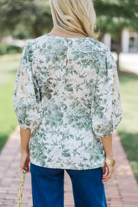 Wildest Dreams Sage Green Toile Blouse