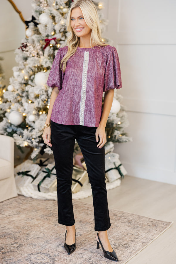 Find You Well Purple Embellished Blouse