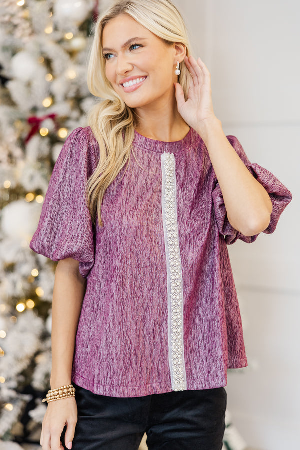 Find You Well Purple Embellished Blouse