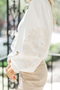 Fate: Up To You Cream Embroidered Sweater