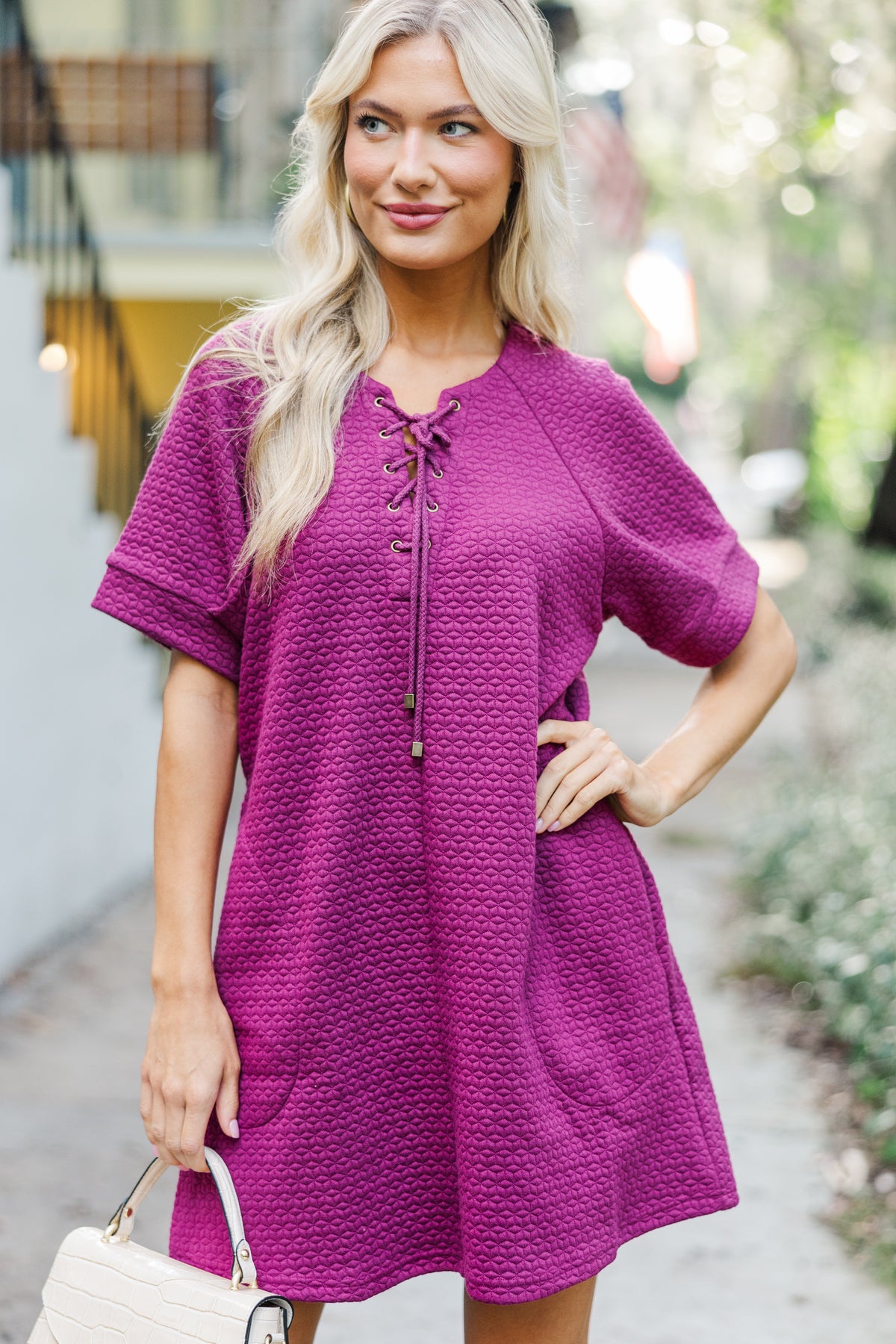 Feel This Way Plum Purple Textured Dress – Shop the Mint