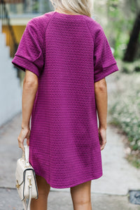 Feel This Way Plum Purple Textured Dress