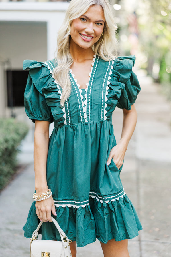 All To Give Forest Green Scalloped Dress Shop the Mint All To Give Forest Green Scalloped Dress Shop the Mint