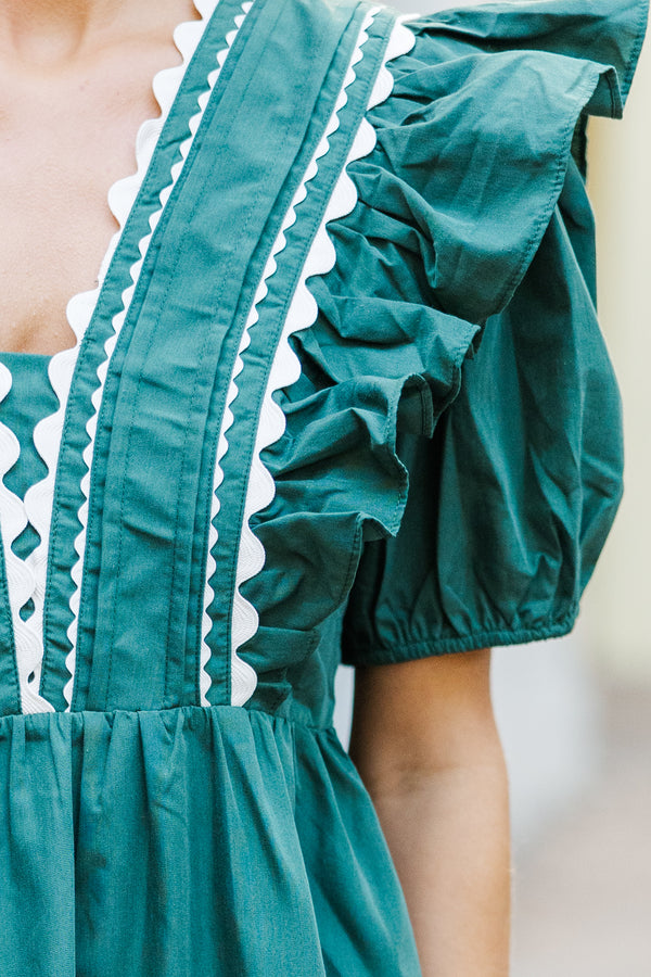 All To Give Forest Green Scalloped Dress, Medium - The Mint Julep Boutique | Women's Boutique Clothing All To Give Forest Green Scalloped Dress, Medium - The Mint Julep Boutique | Women's Boutique Clothing