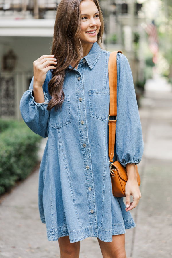 Follow Your Lead Medium Wash Denim Dress Shop the Mint Follow Your Lead Medium Wash Denim Dress Shop the Mint