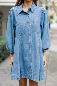 Follow Your Lead Medium Wash Denim Dress