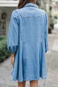 Follow Your Lead Medium Wash Denim Dress