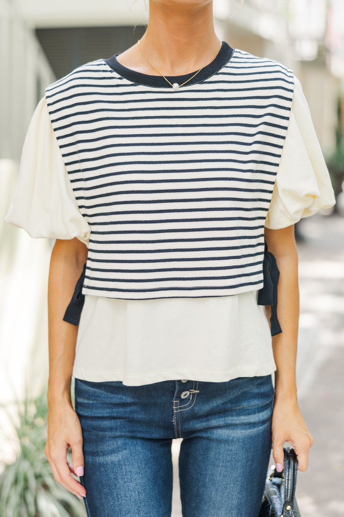 Lady Luck Cream Striped Blouse – Shop the Mint