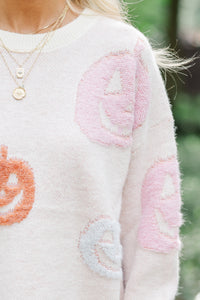 Boo To You Ivory Pumpkin Sweater