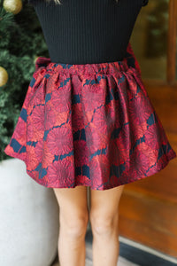 Girls: The Bailey Red Jacquard Balloon Skirt