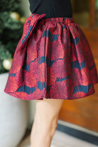 Girls: The Bailey Red Jacquard Balloon Skirt