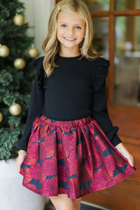 Girls: The Bailey Red Jacquard Balloon Skirt