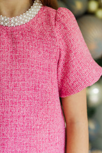 Girls: Calling On You Pink Tweed Blouse