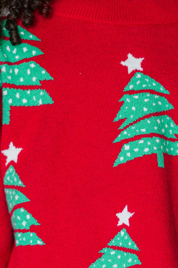 Girls: Quick Decisions Red Christmas Tree Sweater