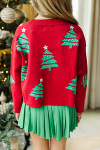 Girls: Quick Decisions Red Christmas Tree Sweater